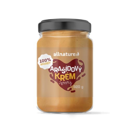 Allnature Arašídový krém jemný 920 g - bohatý zdroj bílkovin