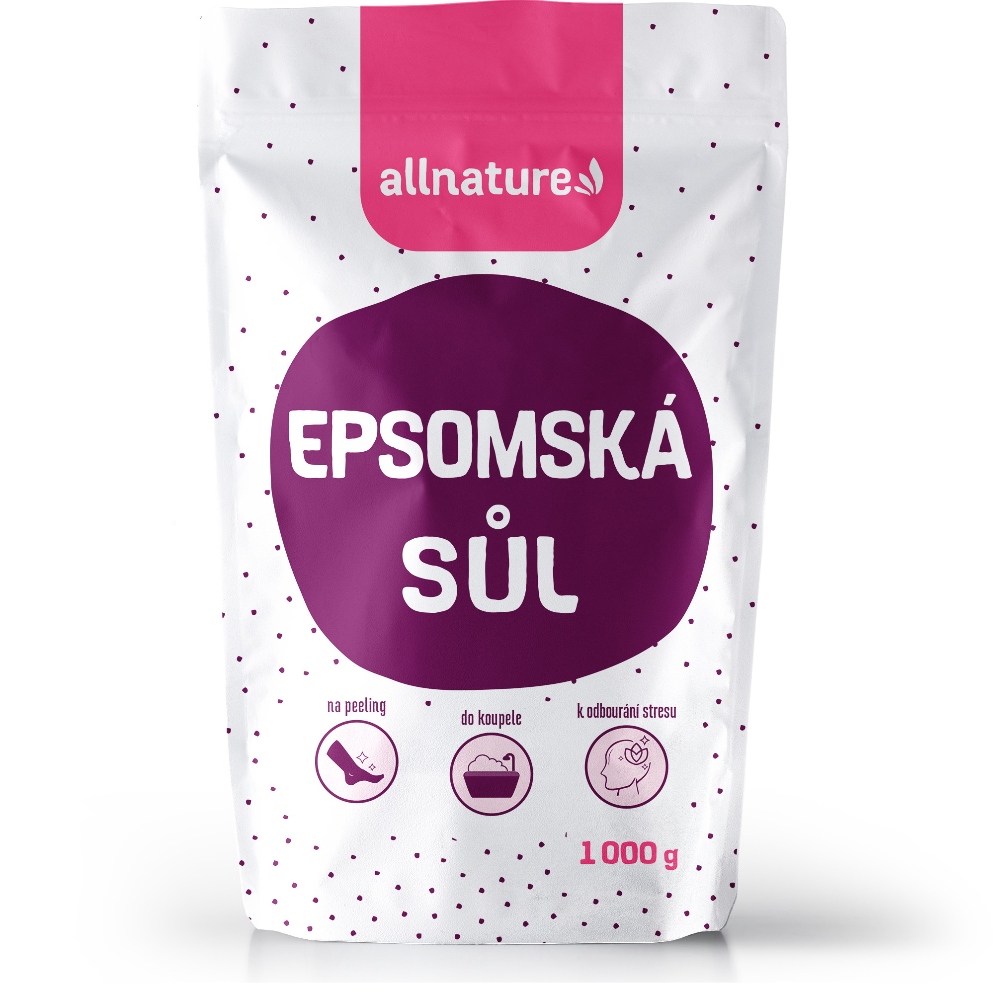Allnature Epsomská sůl - 1 kg - detoxikuje a uvolňuje svaly