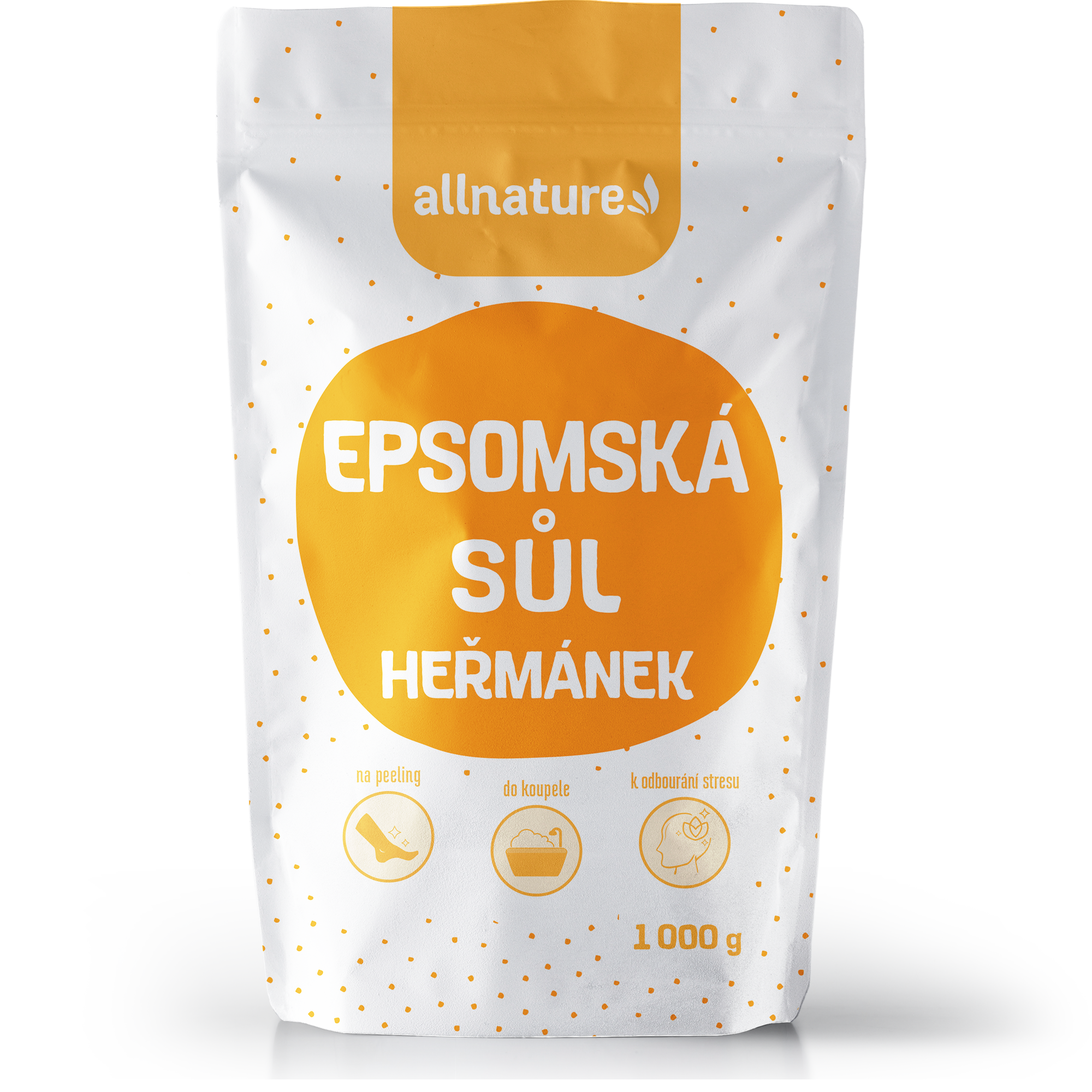 Allnature Epsomská sůl Heřmánek (1 kg) - II. jakost - uvolňuje svaly a odbourává stres
