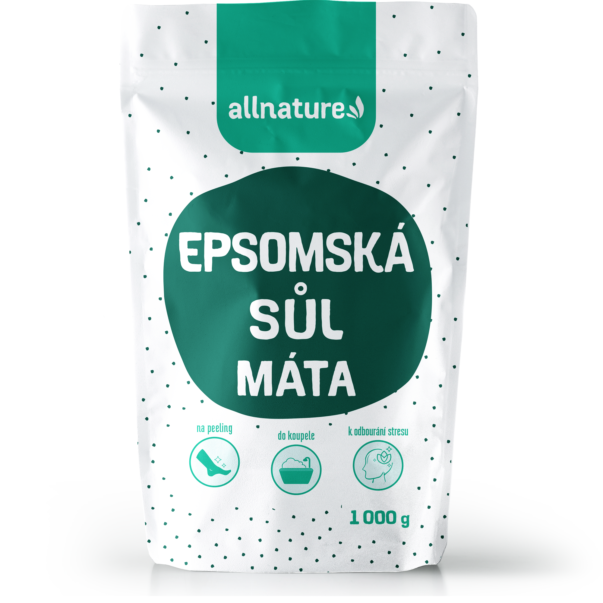 Allnature Epsomská sůl Máta (1 kg) - pro relaxaci těla a zlepšení spánku