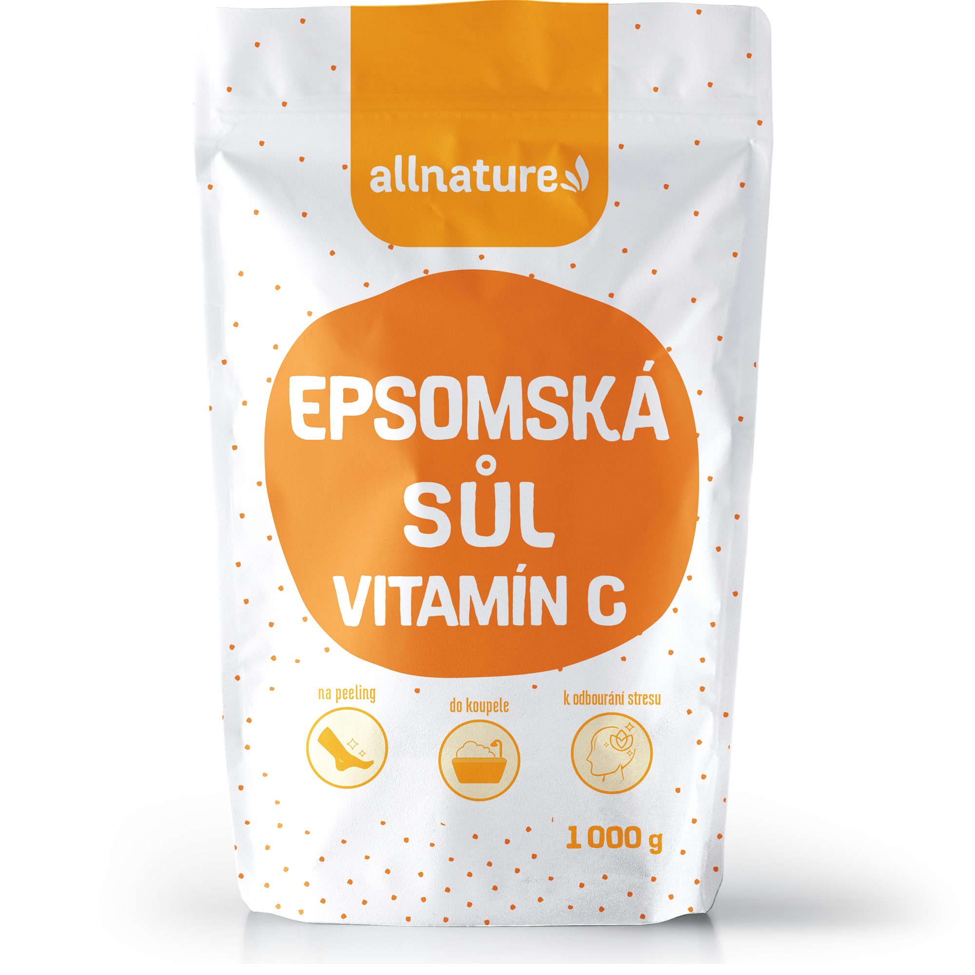 Allnature Epsomská sůl Vitamín C (1 kg) - s hořčíkem pro uvolněné tělo a mysl