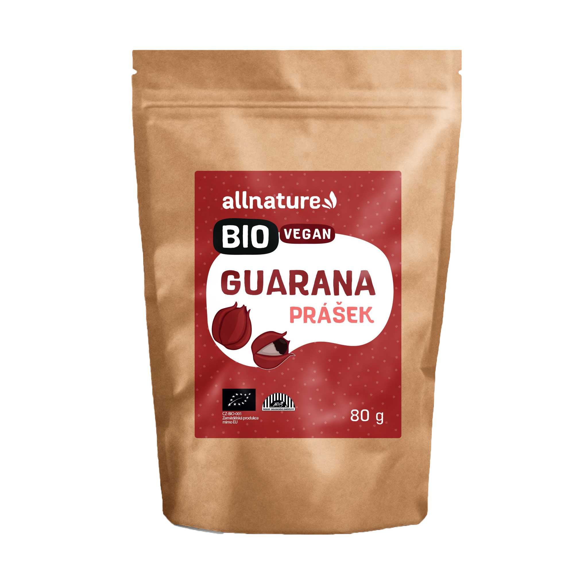 Allnature Guarana prášek BIO (80 g) - ideální pro bylinné smoothie