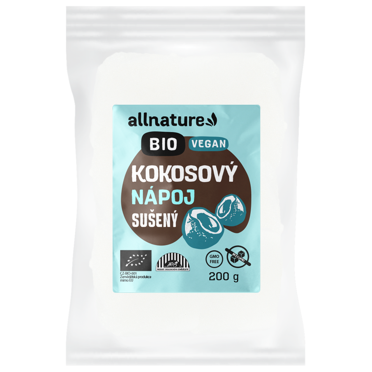 Allnature Kokosový nápoj sušený BIO - 200 g - bez přidaného cukru a pro vegany