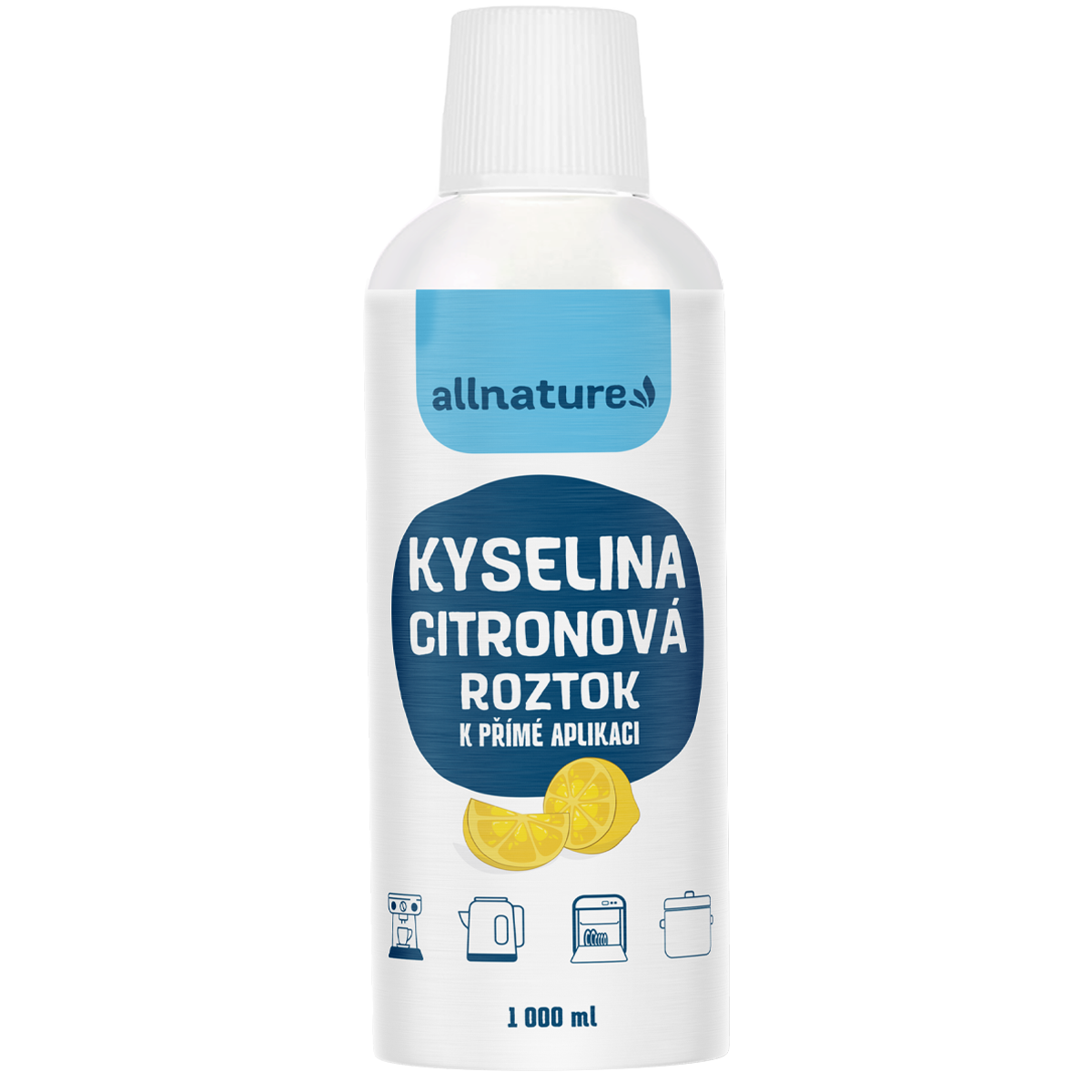 Allnature Kyselina citronová - roztok (1 l) - bojovník proti vodnímu kameni