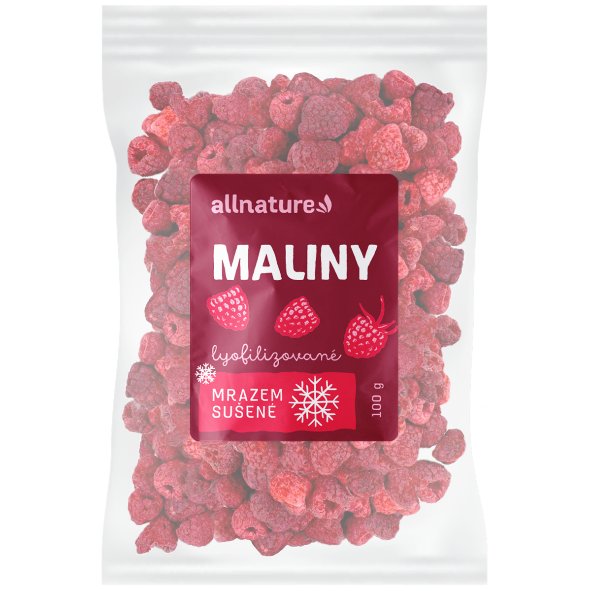 Allnature Malina sušená mrazem (100 g) - chuť čerstvých malin