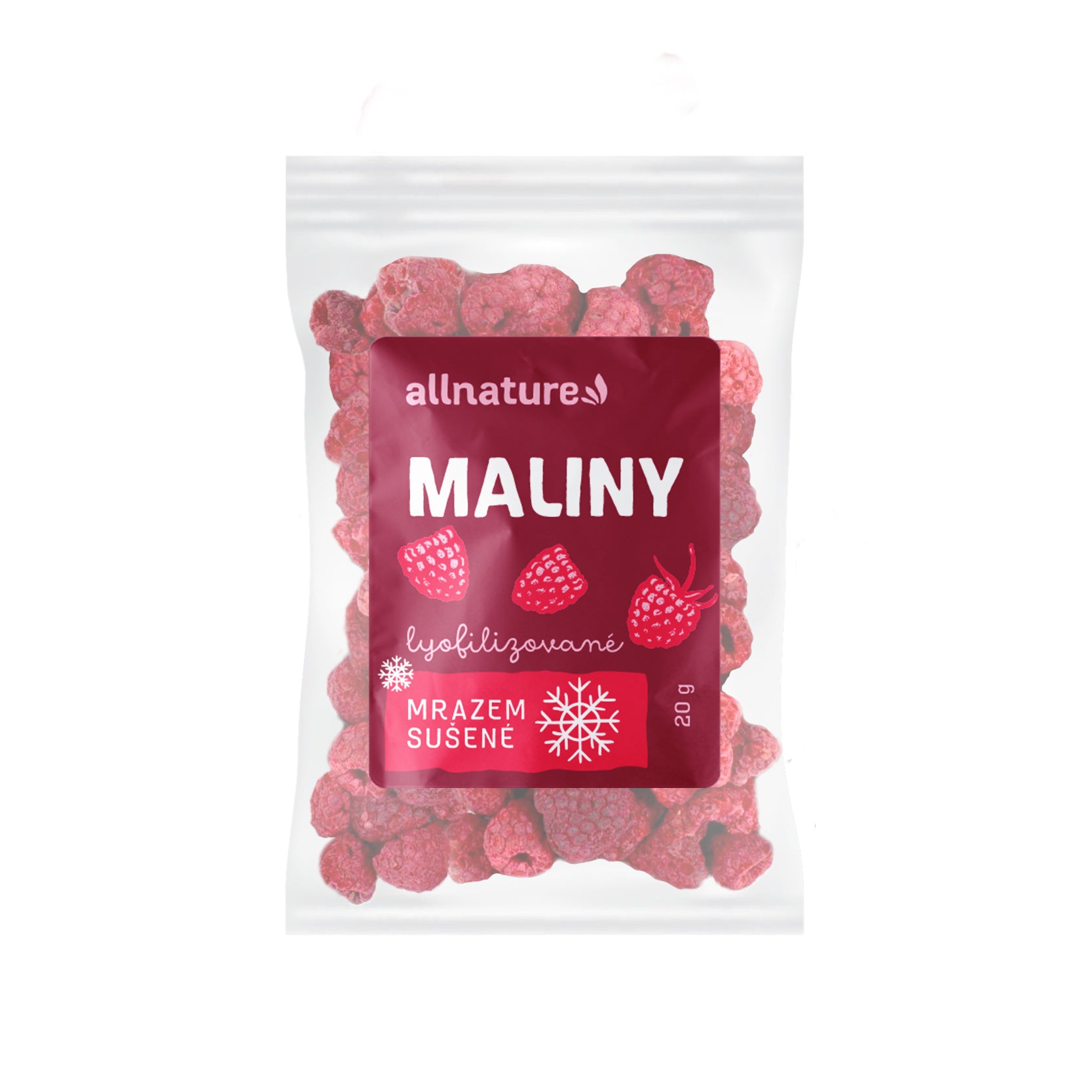 Allnature Malina sušená mrazem 20 g - chuť a vůně čerstvých malin