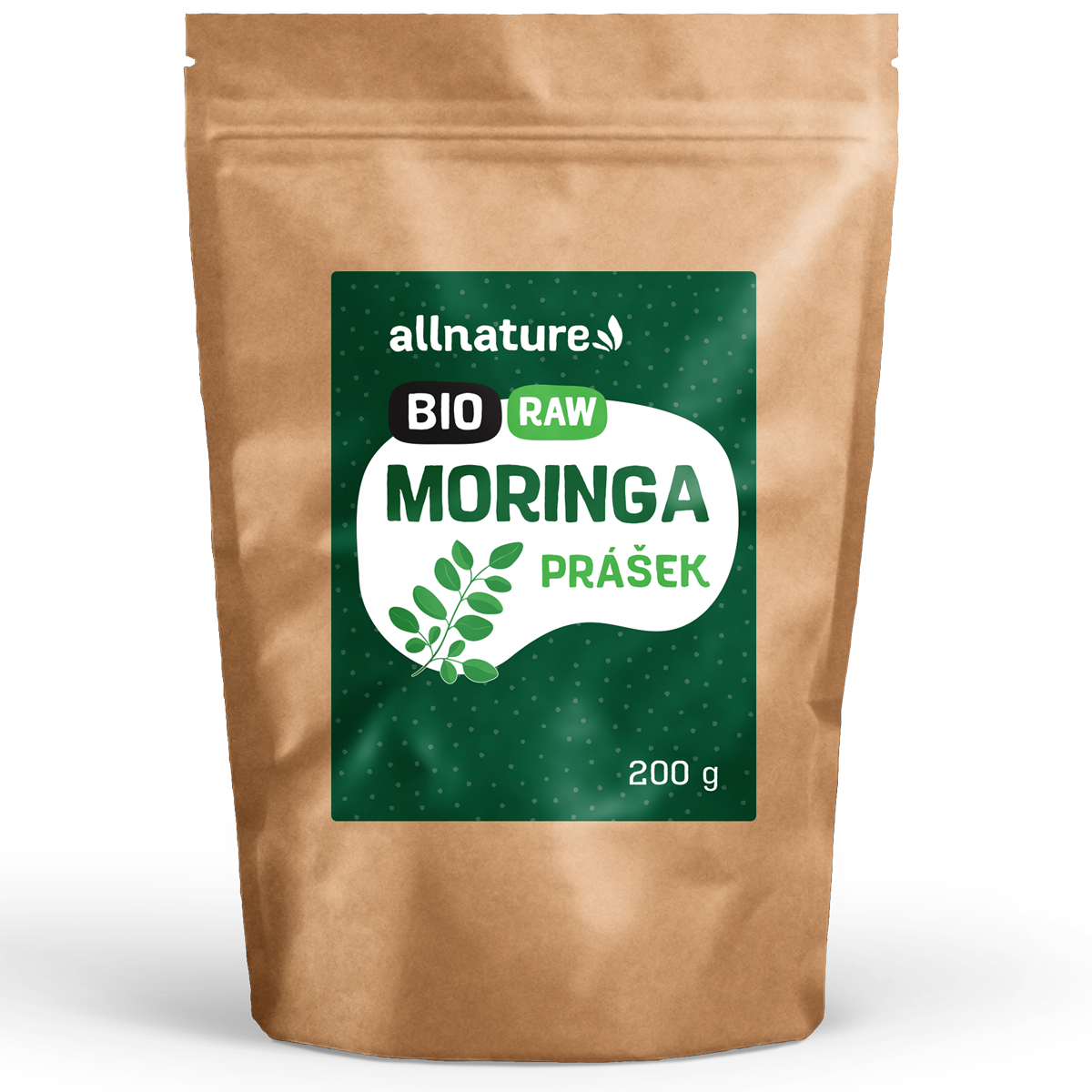 Allnature Moringa prášek RAW (200 g) - ideální pro vegetariány, vegany a sportovce