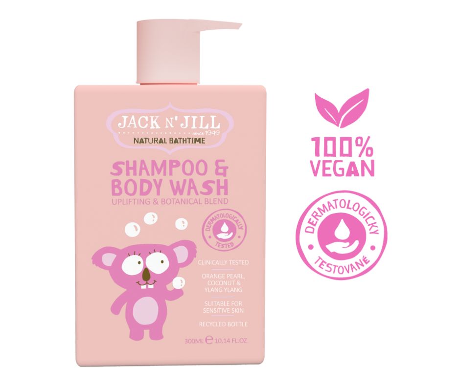 Jack n' Jill Dětský šampon a sprchový gel (300 ml) - s ylang-ylangem a pomerančem