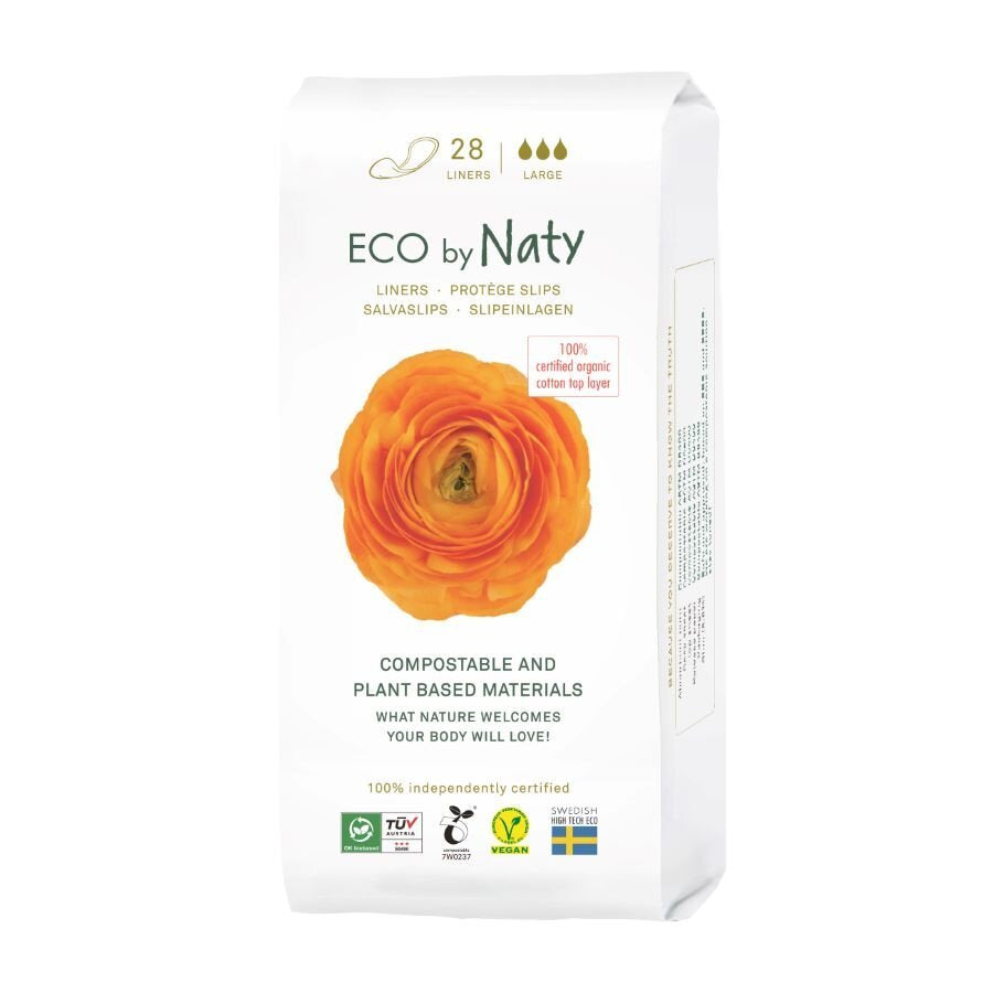 Eco by Naty Slipové vložky - super (28 ks) - II. jakost - biobavlněná vnitřní vrstva, 3 kapičky