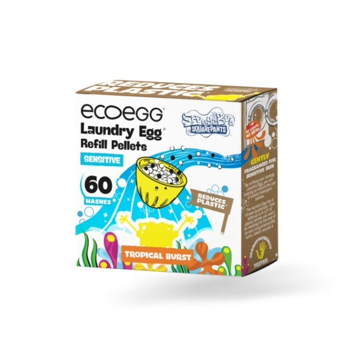 Ecoegg Náplň do pracího vajíčka SpongeBob s vůní Tropical Burst Sensitive - na 60 pracích cyklů - vhodné pro alergiky i ekzematiky