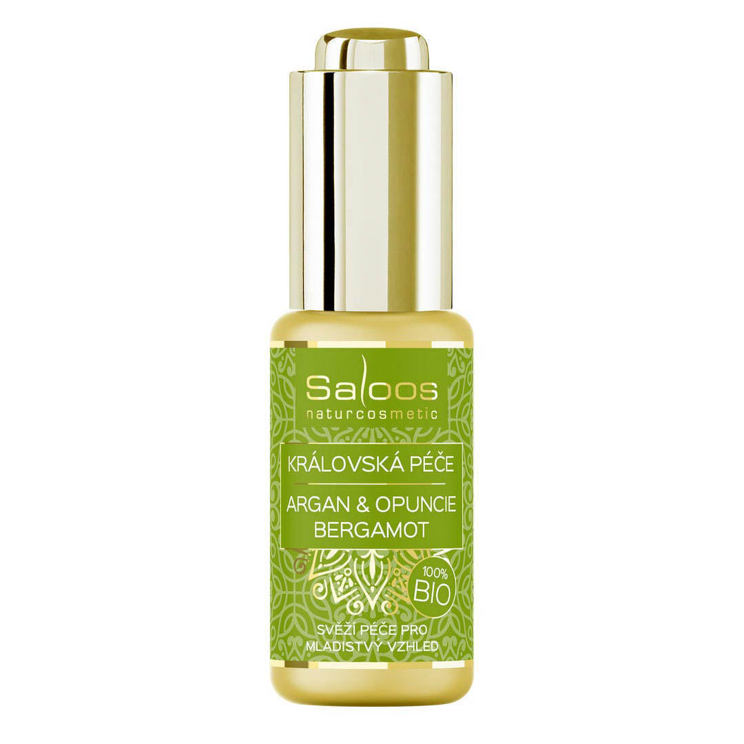 Saloos Pleťový olej Královská péče Argan & Opuncie BIO – Bergamot (20 ml) - na mimické vrásky a proti akné