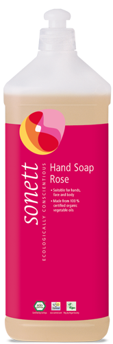 Sonett Tekuté mýdlo - růže BIO 1 l - pro vaše ruce, obličej i celé tělo