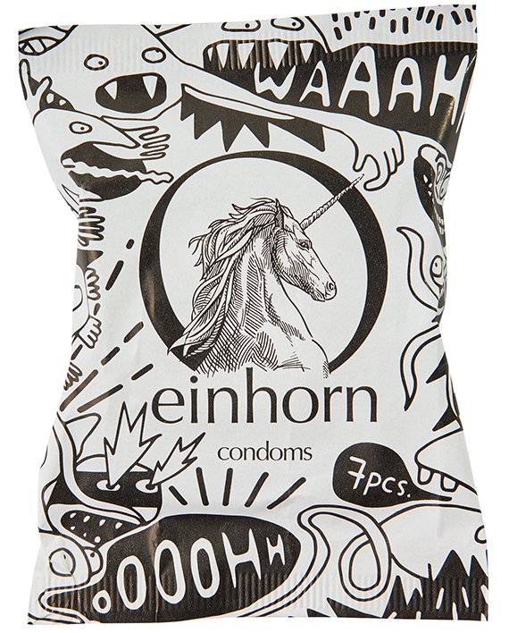 Einhorn Kondomy STANDARD - "Sperma monstrum" (7 ks) - veganské, bez parfemace