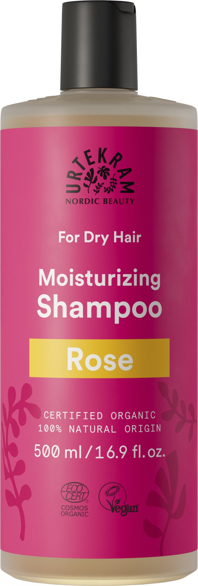 Urtekram Růžový šampon pro suché vlasy BIO 500 ml - krásně hydratuje