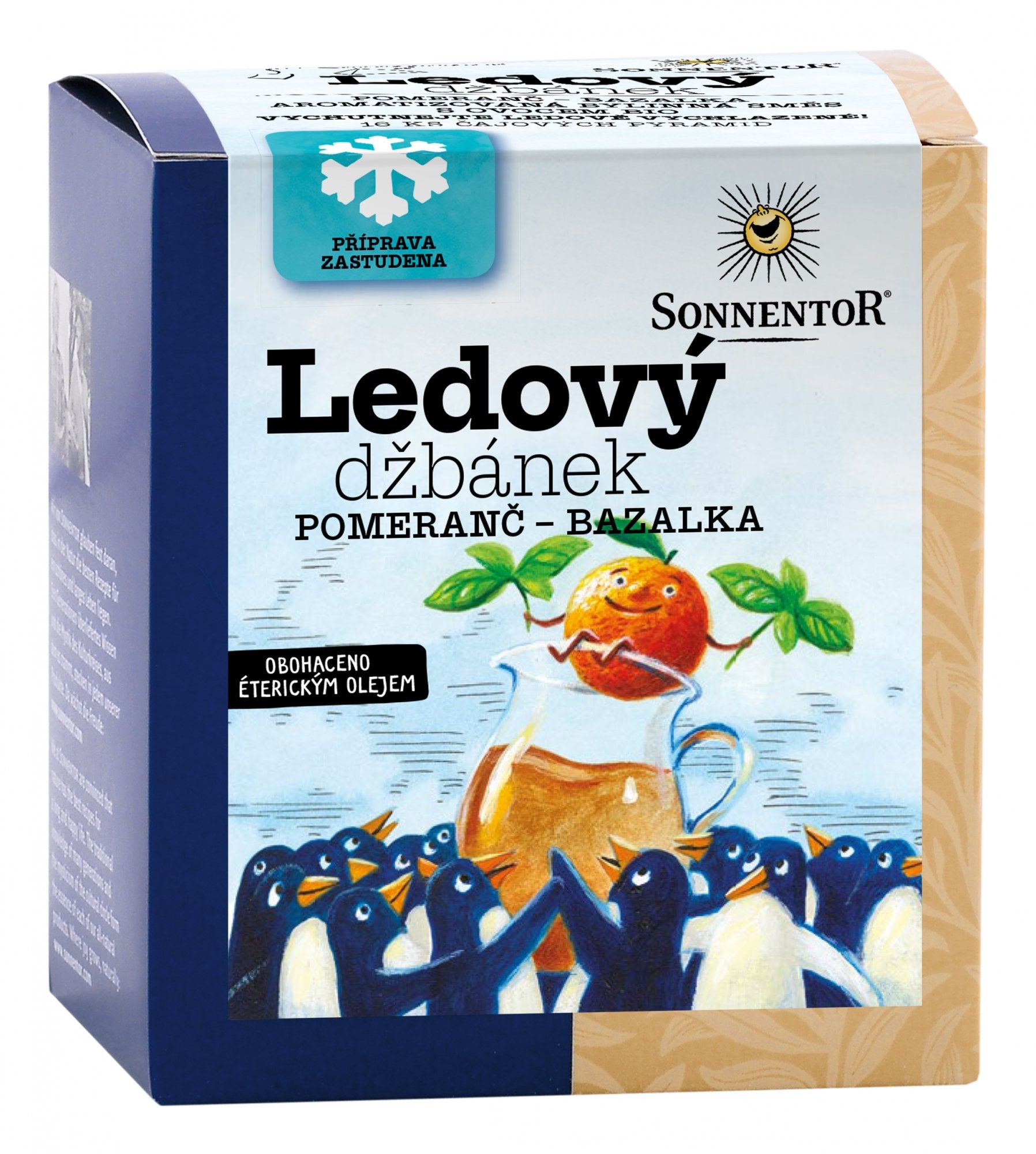 Sonnentor Ledový džbánek BIO - pomeranč a bazalka - sáčky (16 x 2,5 g)