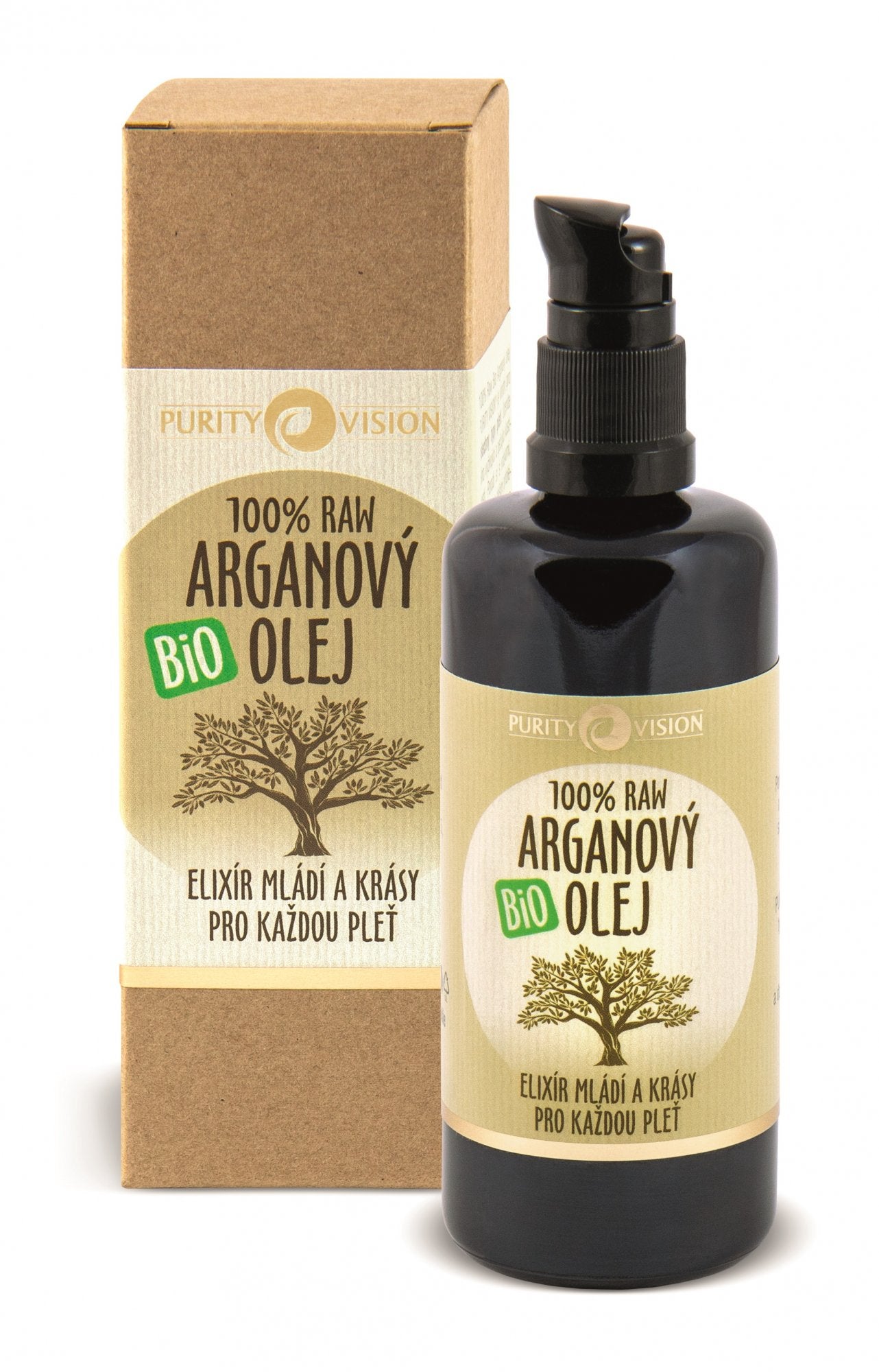 Purity Vision Arganový olej RAW BIO 100 ml - elixír mládí a krásy