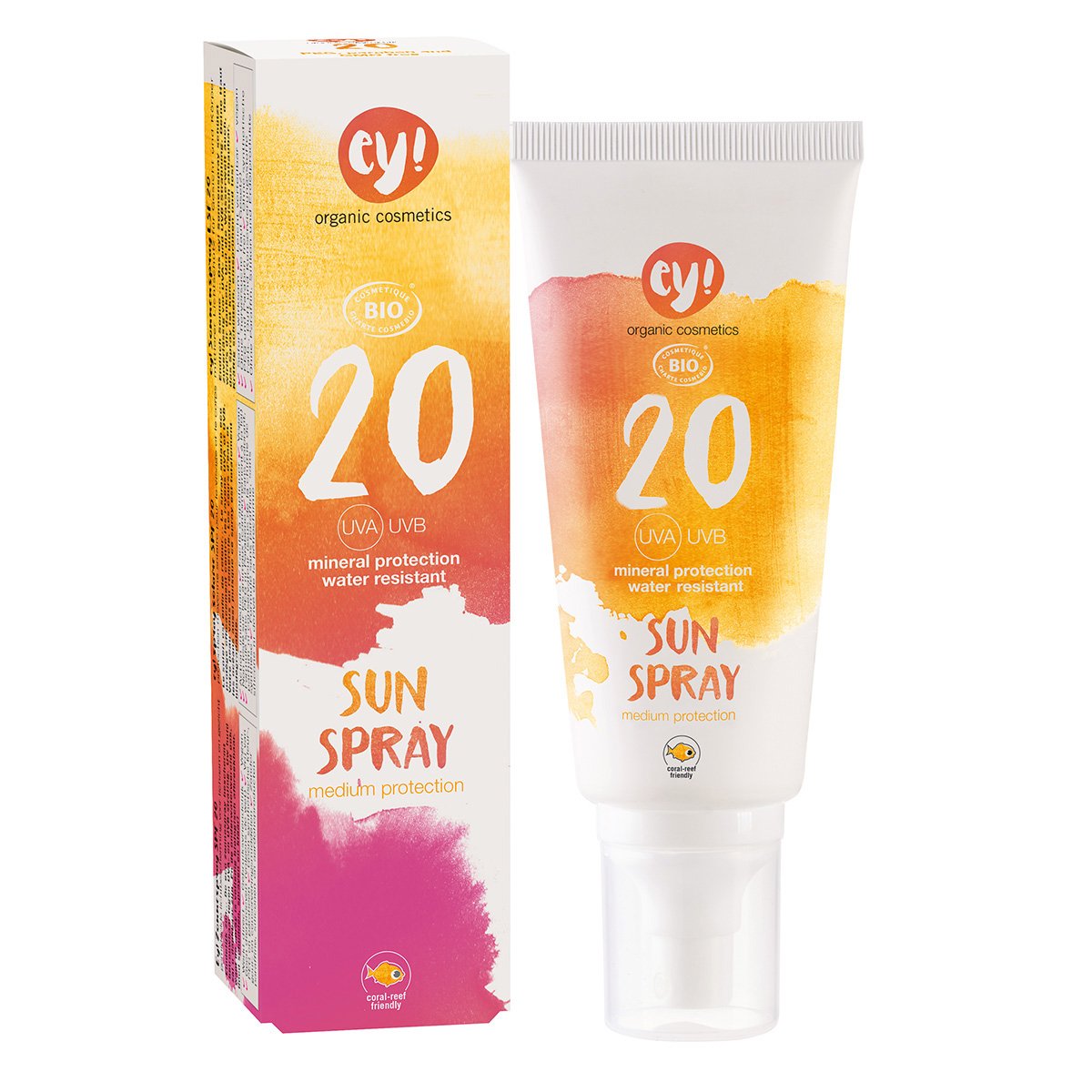 Ey! Opalovací krém ve spreji SPF 20 BIO (100 ml) - 100% přírodní, s minerálními pigmenty