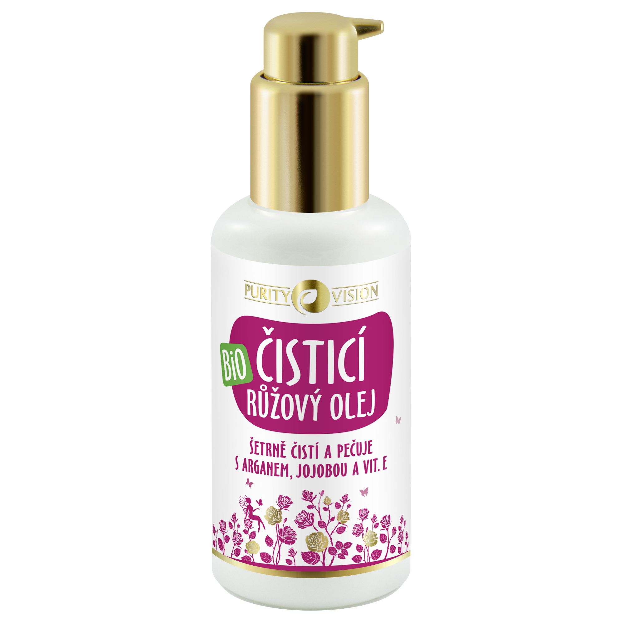 Purity Vision Růžový čisticí olej s arganem, jojobou a vit. E, BIO (100 ml)