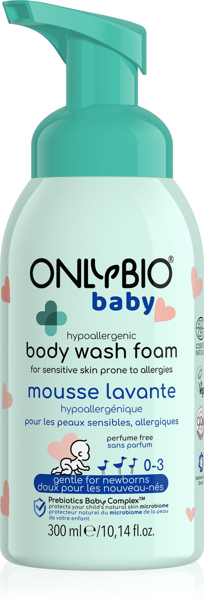 OnlyBio Hypoalergenní mycí pěna pro miminka (300 ml) - vhodná hned od narození