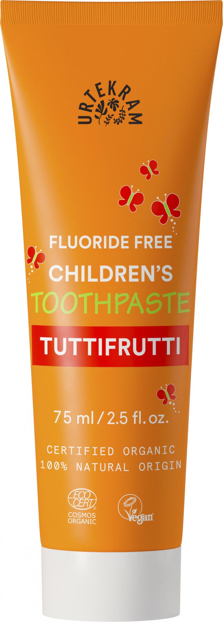 Urtekram Dětská zubní pasta Tutti frutti BIO (75 ml) - bez fluoridu