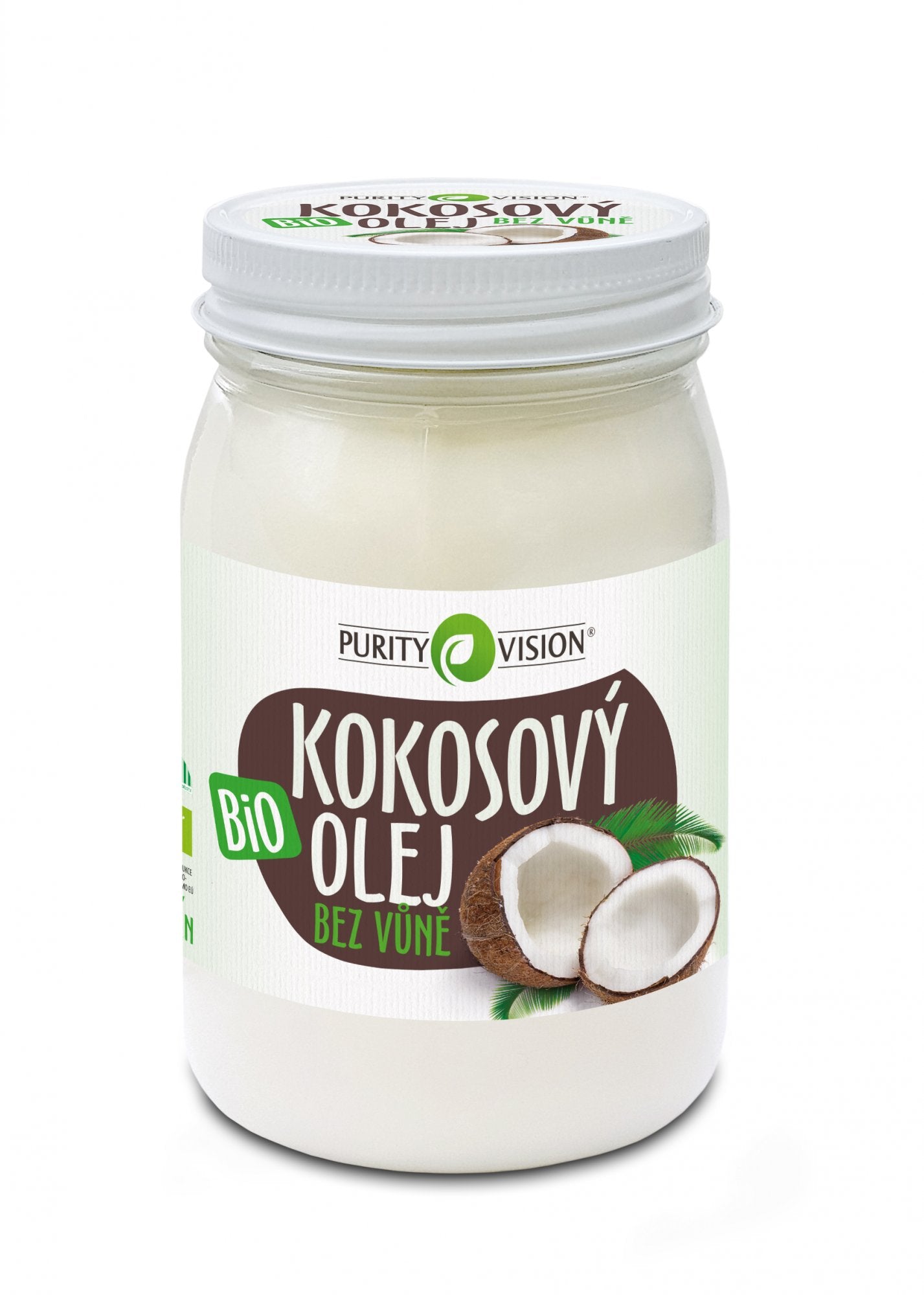 Purity Vision Kokosový olej bez vůně BIO 420 ml - bez typické kokosové vůně a chuti