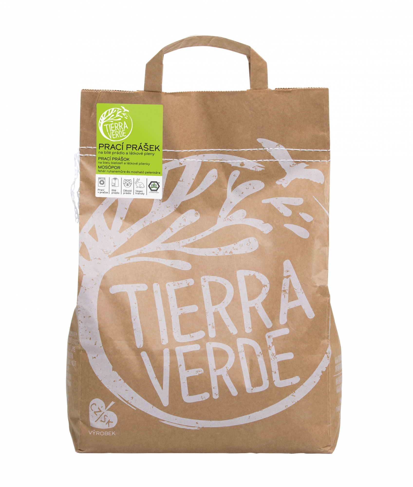 Tierra Verde Prací prášek na bílé prádlo a látkové pleny - INOVACE pap. pytel 5 kg