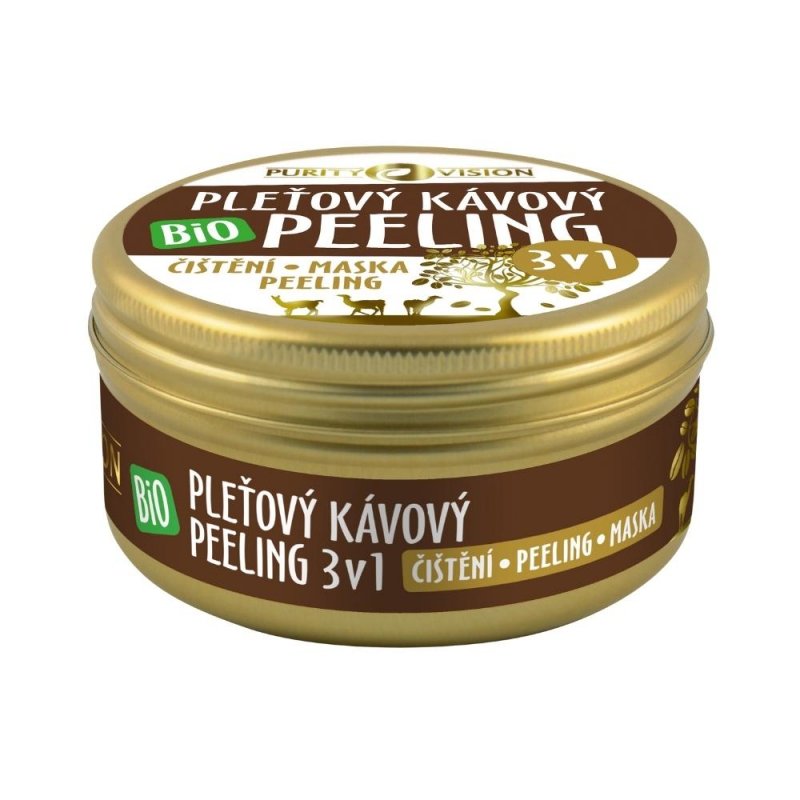 Purity Vision Kávový pleťový peeling 3v1 BIO (70 g) - pro všechny typy pleti