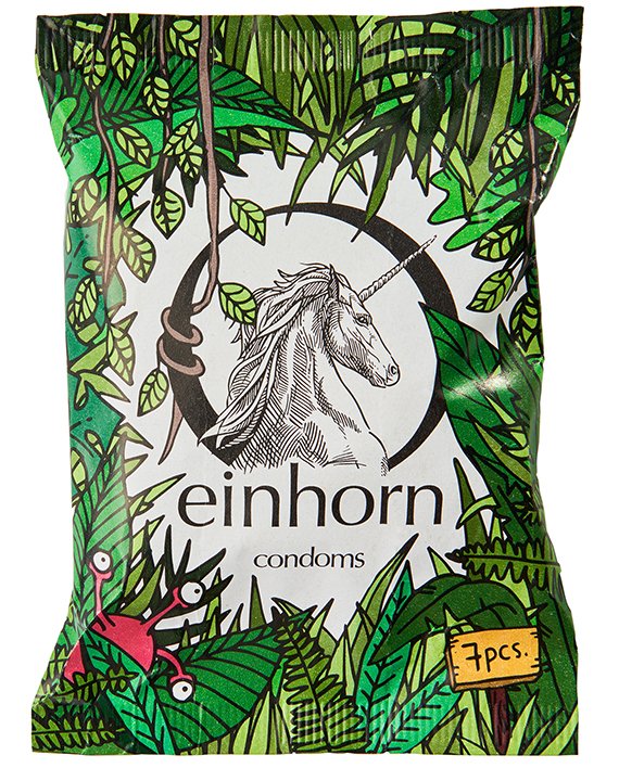 Einhorn Kondomy STANDARD - "Džungle" (7 ks) - veganské, bez parfemace