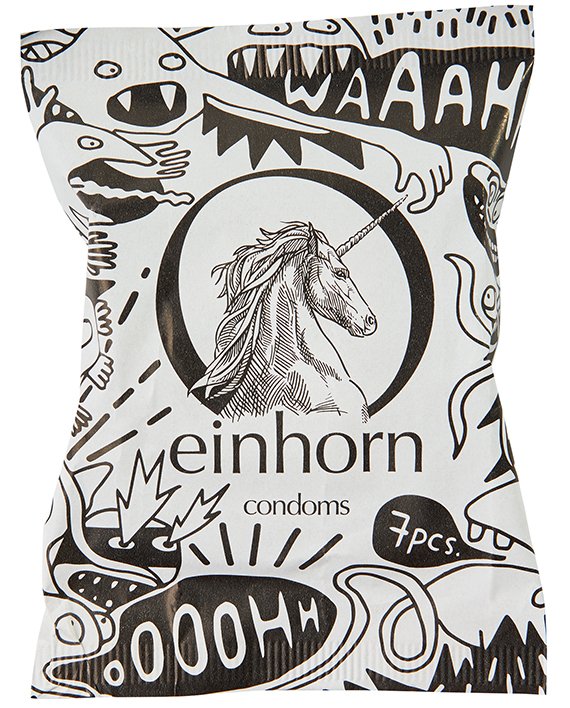 Einhorn Kondomy STANDARD - "Sperma monstrum" (7 ks) - II. jakost - veganské, bez parfemace