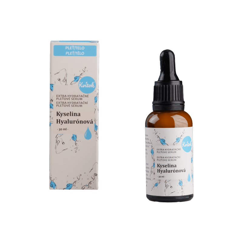 Kvitok Hydratační pleťové sérum - Kyselina hyaluronová 30 ml - intenzivní hydratace