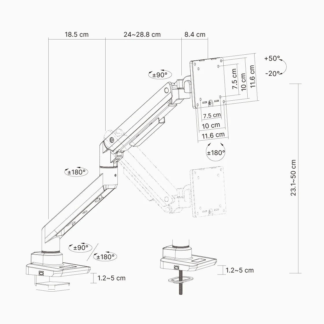 Hinomi MovMax Single Arm Specifications
