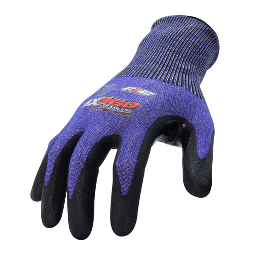 GRX Blue Latex Crinkle Industrial Gloves