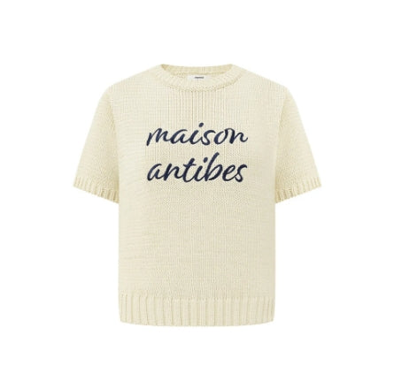 lettering short sleeve knit - butter商品画像