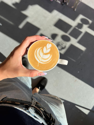 Flat white with beautiful latte art