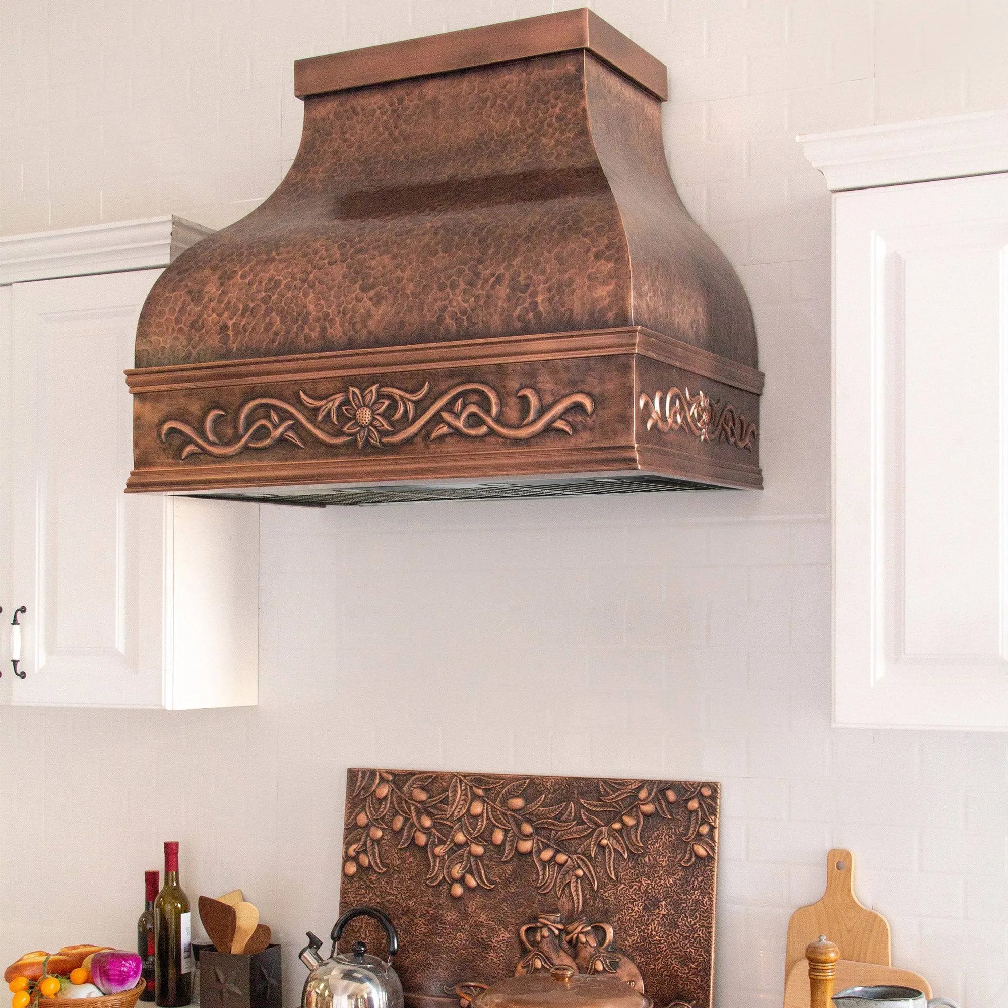 Fobest Custom Copper Range Hood with Handmade Apron FCP-74