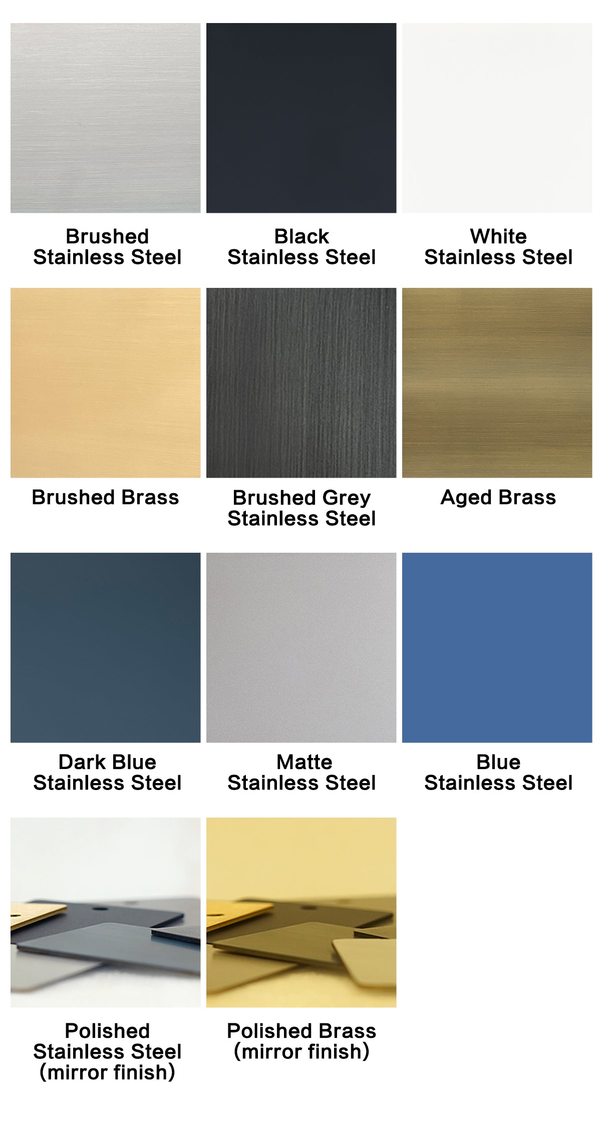 Fobest custom stainless steel range hood color samples