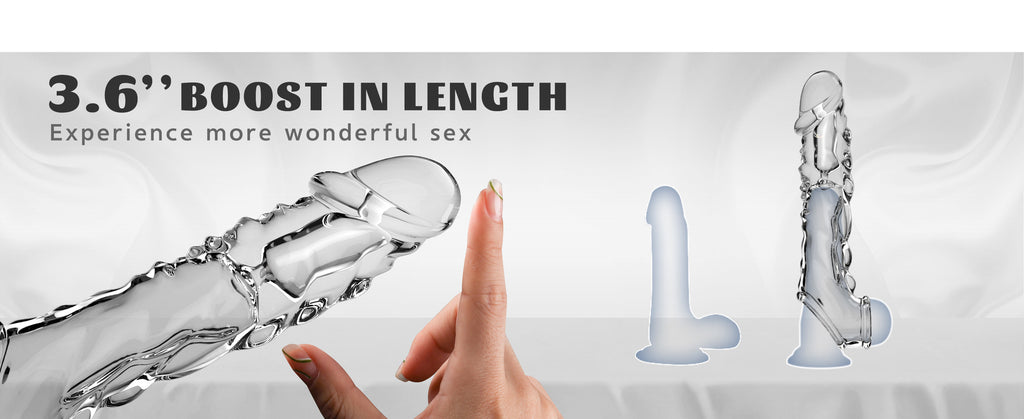 Extensor de anillo para pene, funda reutilizable para pene con vibrador