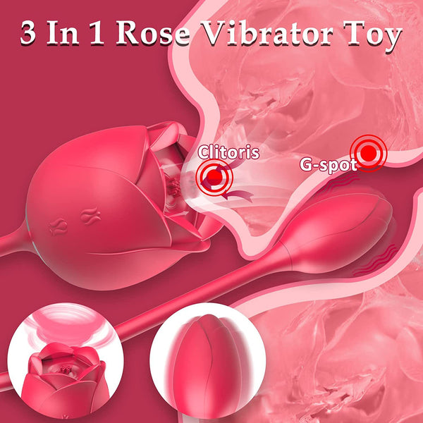 Rose Vibrator G+C Rose Sexspielzeug Oral Stimulieren Massagegerät für Frauen