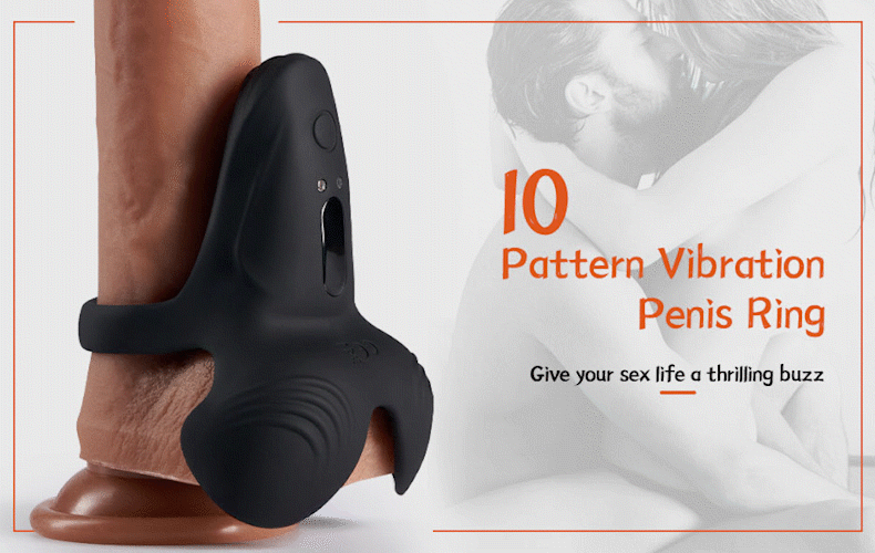 10-Pattern Vibrations Balls Dense Tickler Penis Ring with Remote Controller