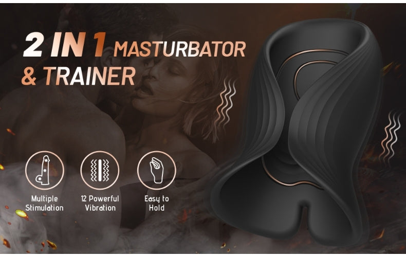 12 Super Vibrating 2 in 1 Male Penis Vibrator