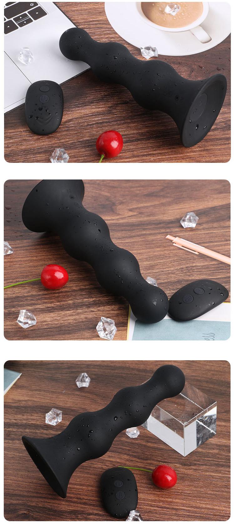 Inflatable Butt Plug 3 Anal Beads Wireless Remote Control Electric Telescopic Prostate Massager