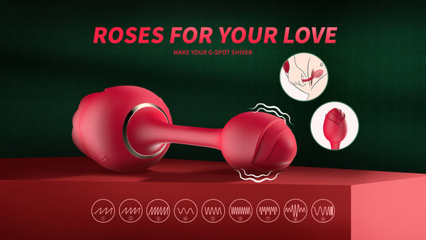 Rose Sexspielzeug-Vibratoren mit 9 Saug- und 9 Vibrationsmodi
