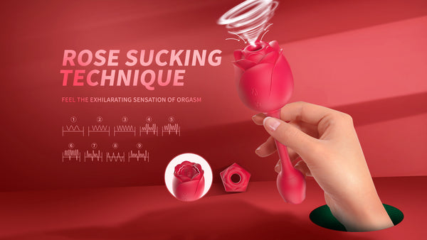 Rose Sexspielzeug-Vibratoren mit 9 Saug- und 9 Vibrationsmodi