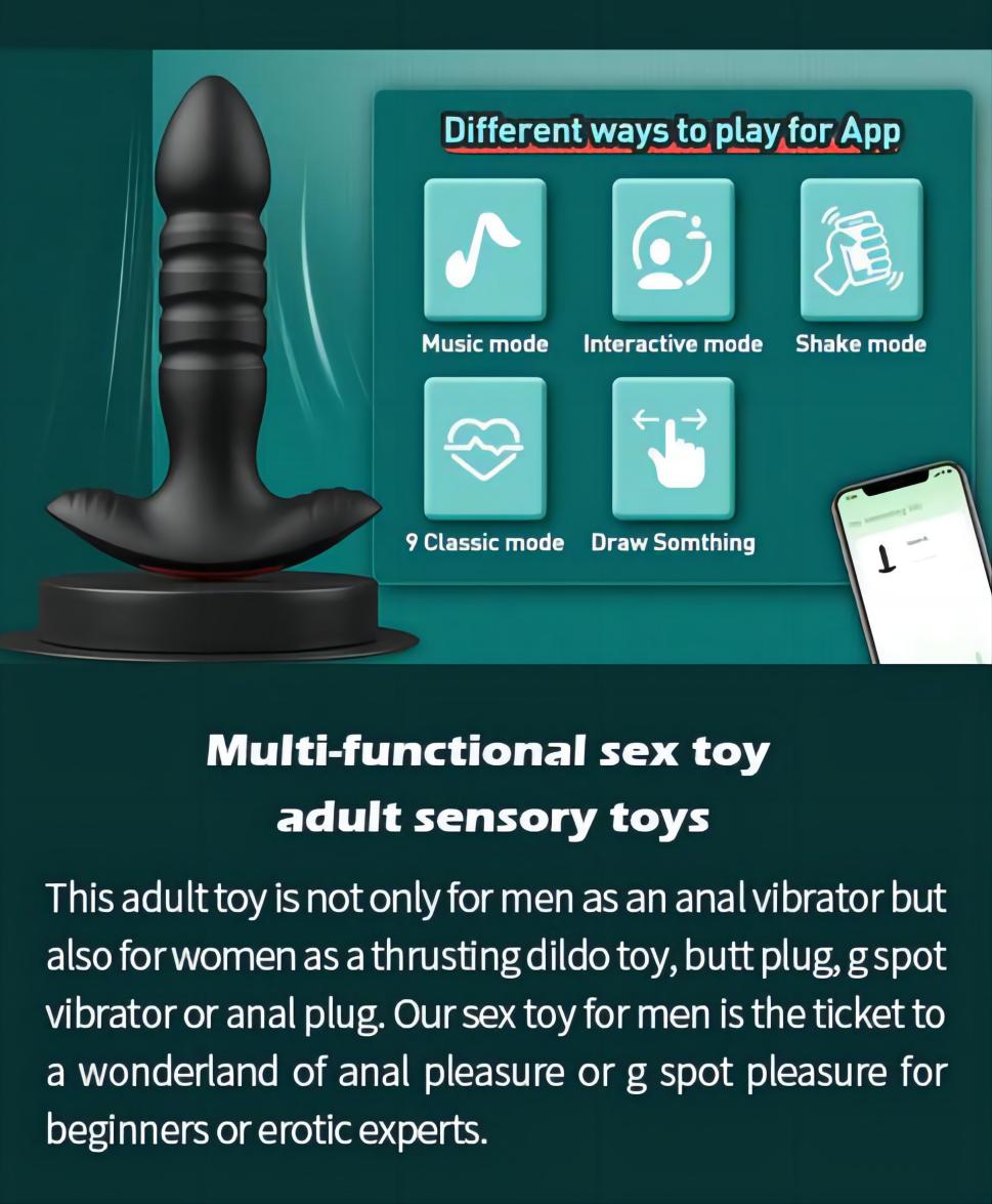7 Thrusting & Vibrating Modes App Control Anal Plug Vibrator Prostate Massager3