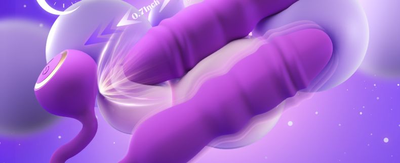 Vibrador de empuje 2 en 1 con 9 empujes y 10 vibraciones