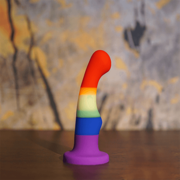 6 Inch Pride Rainbow Dildo with Suction Cup Butt Plug Adult Sex Toy for Gay/Lesbian Couple