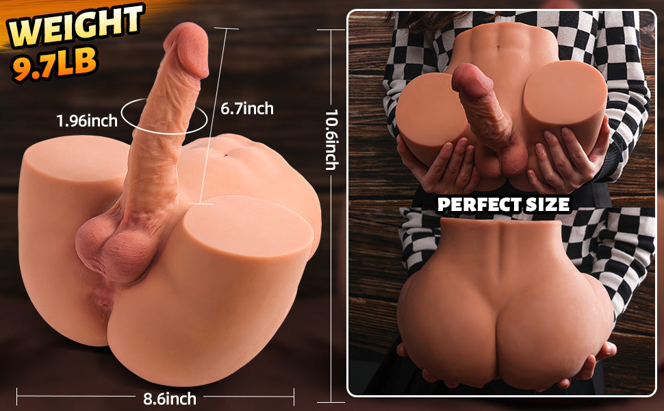 9,71 Pfund 2-in-1-Torso-männliche Sexpuppe mit realistischem Dildo und Hoden-Anal-männlicher Masturbator-Sexspielzeug für Paare