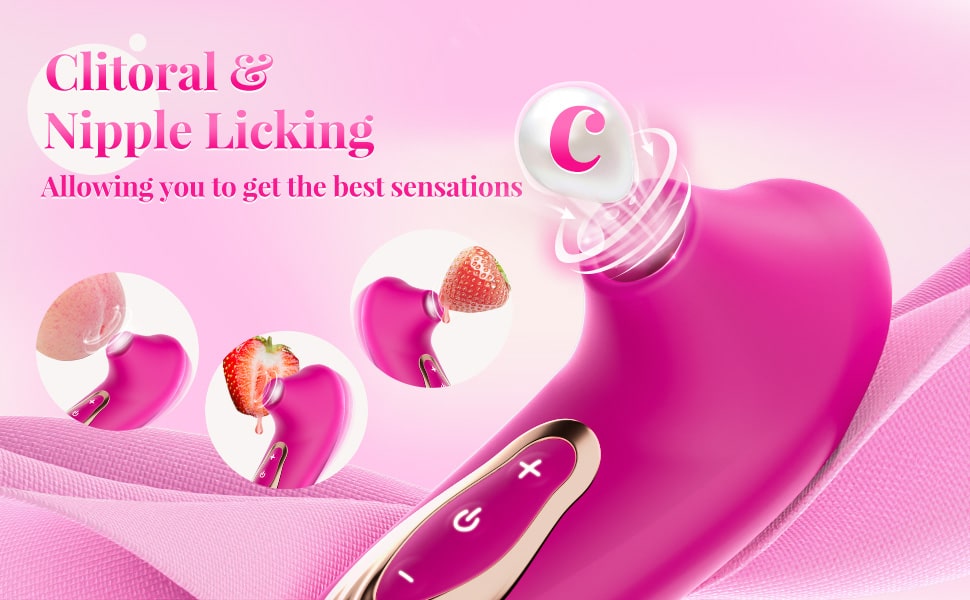 Unique Design Licking & Sucking Vibrator Women Sex Stimulator Toy