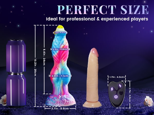 Vibrador 3 del consolador del monstruo del tamaño extra grande en 1 juguete sexual remoto para la mujer 10,2 pulgadas