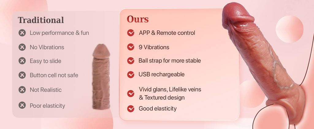 App-Steuerung, vibrierender Penis-Extender mit Penisring, realistische Penishülle, männliches Sexspielzeug